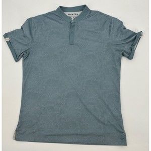 Mantra Polo Shirt Men Large Green Stretch Performance Golf Band Collar